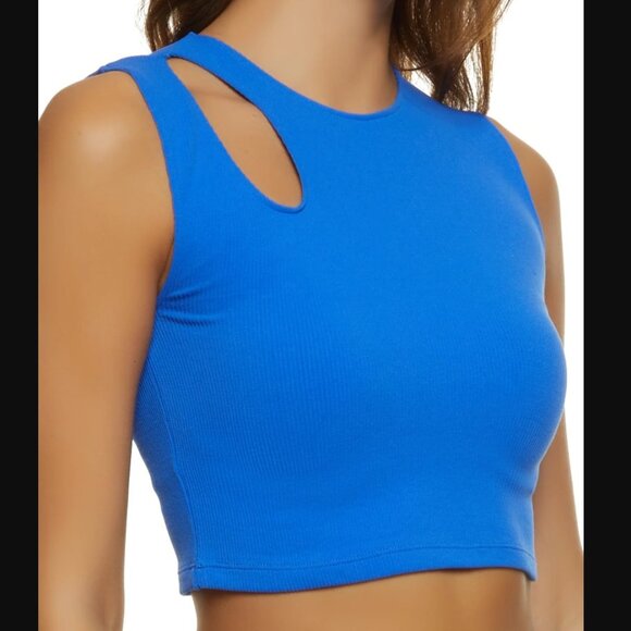 Teardrop Cut Out Crop Top - Picture 1 of 7